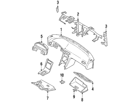 1992 Nissan 240SX Instrument Panel Lock Assembly-Glove Box Diagram for 68632-35F85