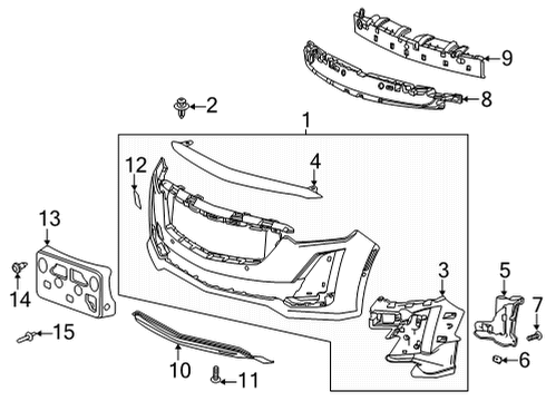 2020 Cadillac CT5 Bumper & Components - Front Tow Eye Cap Diagram for 84658271