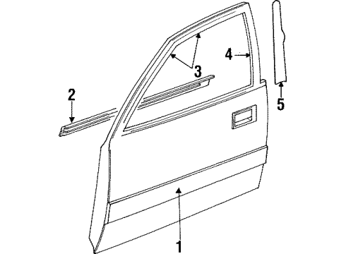 1997 Infiniti I30 Exterior Trim - Front Door Moulding-Front Door, LH Diagram for 80871-53U04