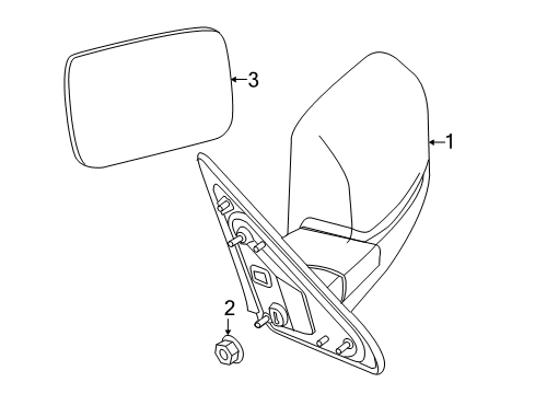 2017 Ram 3500 Outside Mirrors Outside Rearview Diagram for 68412880AC