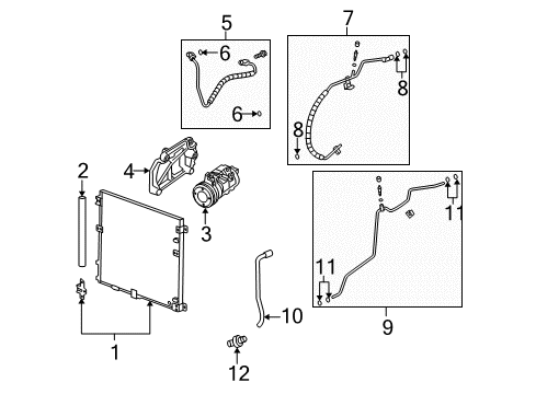 2009 Cadillac SRX Air Conditioner Tube Asm-A/C Condenser Diagram for 15908322