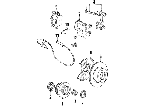 1999 BMW 318ti Front Brakes Brake Caliper Left Diagram for 34111165559