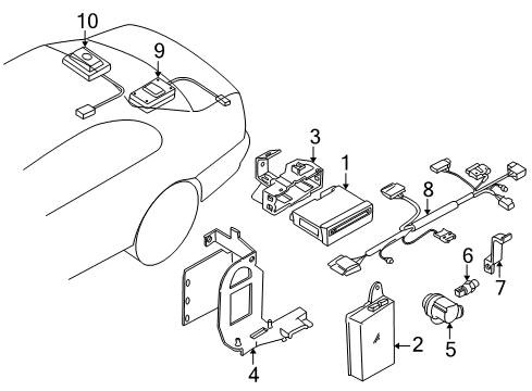 2001 BMW 525i Electrical Components Navigation System Control Module Diagram for 65906915036