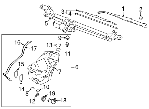 2008 Saab 9-7x Wiper & Washer Components Blade, Rear Window Wiper Diagram for 15232655