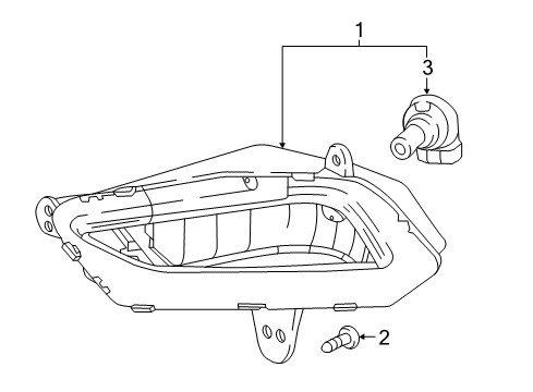 2017 Chevrolet Cruze Bulbs Fog Lamp Assembly Diagram for 42664452