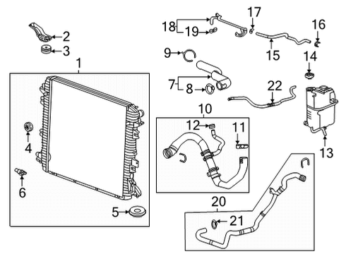 2022 GMC Sierra 2500 HD Radiator & Components Lower Hose Diagram for 84645096