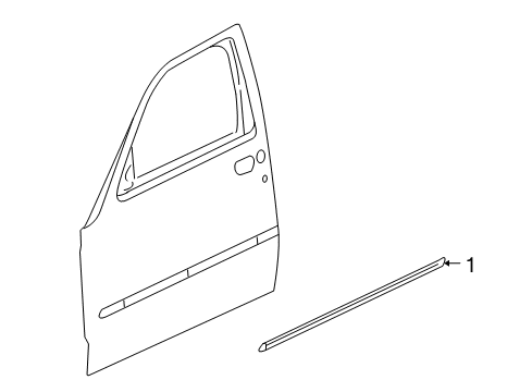 2009 Dodge Nitro Exterior Trim - Front Door Molding-Front Door Diagram for 1BS47RXFAB