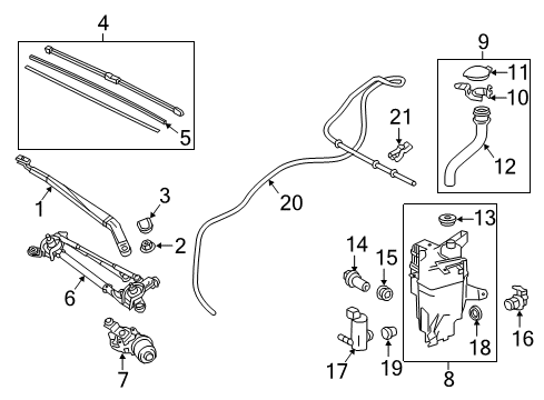 2015 Lexus NX200t Headlamp Washers/Wipers Windshield Wiper Arm Assembly, Right Diagram for 85211-78010