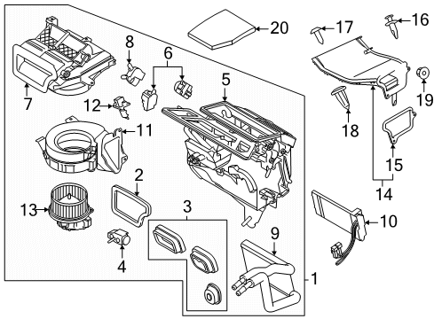 2020 Ford Transit-150 Air Conditioner Inlet Duct Rivet Diagram for -W703243-S300