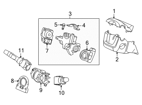2012 Honda Civic Switches Sensor Assembly, Steering Diagram for 35000-TR0-A01