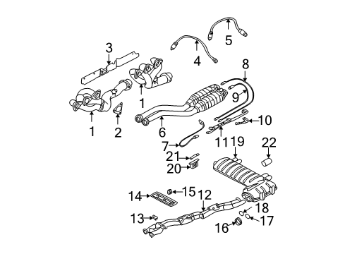 2003 BMW M3 Powertrain Control Exchange. Exhaust Manifold With Catalyst Diagram for 11627834674