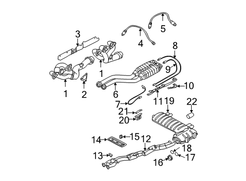 2003 BMW M3 Powertrain Control Oxygen Sensor Diagram for 11787832035