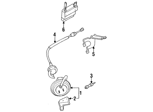 1994 Ford Probe Cruise Control System Vacuum Reservoir Diagram for E4AZ-9E799-A