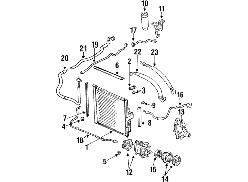 1993 Honda Civic Air Conditioner Mount, Condenser (Lower) Diagram for 80177-SR3-003
