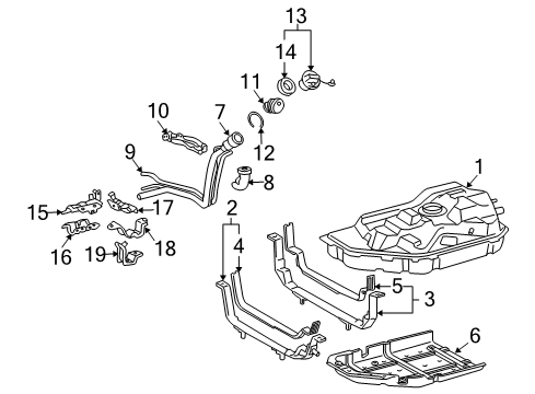 2012 Toyota Highlander Fuel Supply Fuel Tank Strap Diagram for 77601-48060