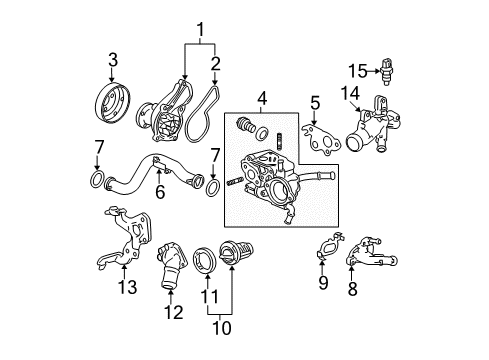 2011 Honda Civic Powertrain Control Cover, Thermostat Diagram for 19311-RNA-A00