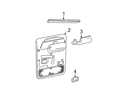 2001 Ford F-250 Super Duty Interior Trim - Rear Door Armrest Diagram for F81Z-2627540-AAC