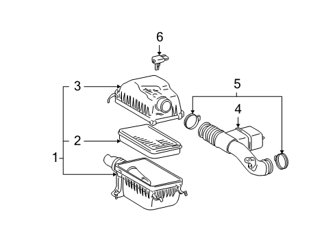 2003 Toyota Tundra Powertrain Control Air Cleaner Assembly Diagram for 17700-0F021