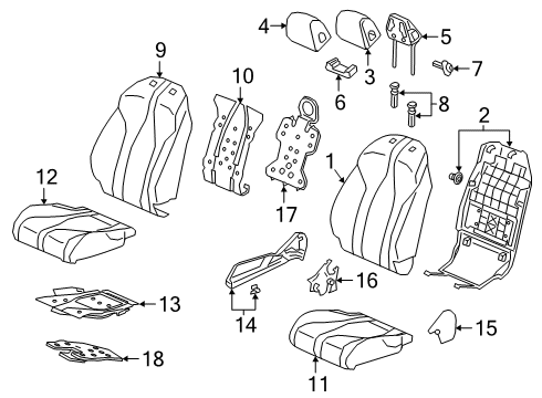 2022 Acura RDX Passenger Seat Components Pad Complete R, Front Cushion Diagram for 81137-TJB-A41