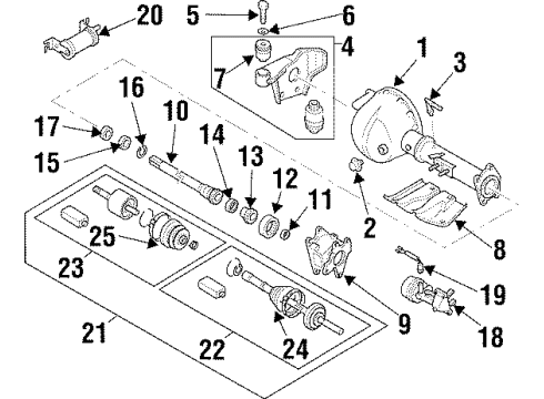 1999 Acura SLX Carrier & Front Axles Plug, Drain (Gear Ratio 41/10) Diagram for 9-09662-005-0