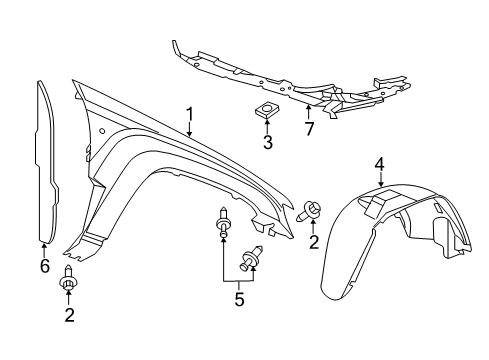 2012 Jeep Grand Cherokee Fender & Components SILENCER-WHEELHOUSE Inner Diagram for 68138804AD