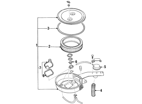 1989 Nissan D21 Filters Air Cleaner Assembly Diagram for 16500-41G00