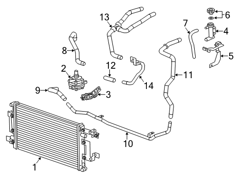 2019 Cadillac XTS Intercooler Coolant Hose Diagram for 23166793