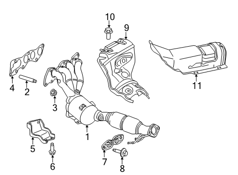 2014 Ford Transit Connect Exhaust Manifold Manifold With Converter Diagram for EV6Z-5G232-C