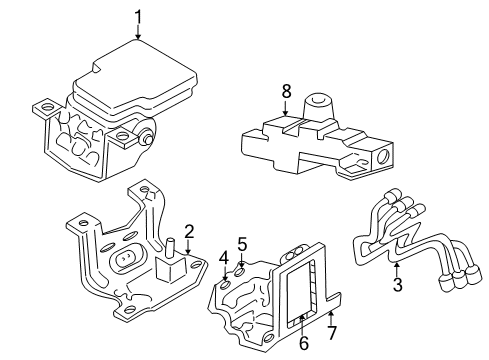 1998 Dodge Durango Anti-Lock Brakes Line-Brake Diagram for 52009493AB