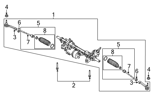 2022 Lincoln Aviator Steering Gear & Linkage Tie Rod Diagram for L1MZ-3280-F