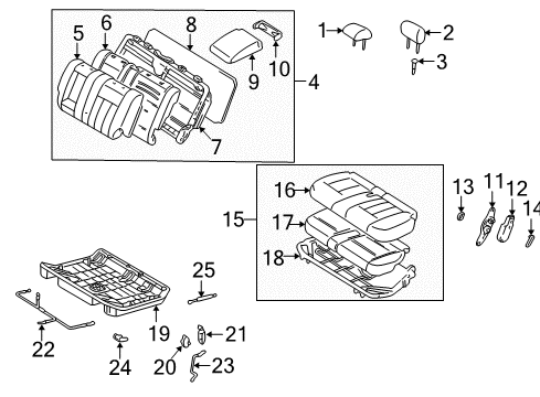 1999 Lexus LX470 Rear Seat Components Headrest Guide Diagram for 71930-60030-A1