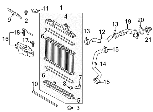 2015 Lexus ES350 Radiator & Components Cap Sub-Assembly, Reservoir Diagram for 16405-36010