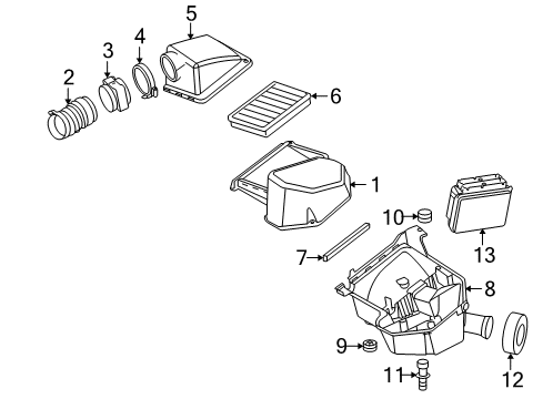 2005 Pontiac Bonneville Air Intake Housing Mount Bolt Diagram for 12561695