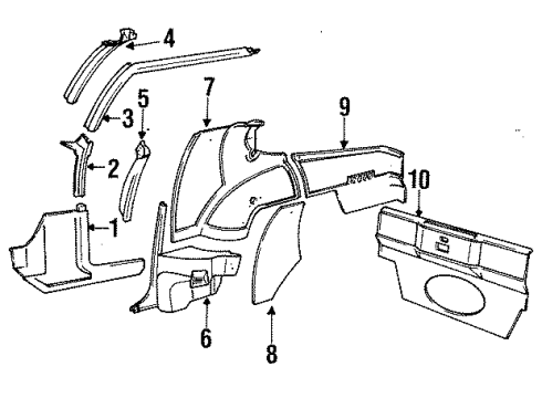 1986 Pontiac Firebird Interior Trim Panel Asm-Body Lock Pillar Upper Trim Diagram for 10125295