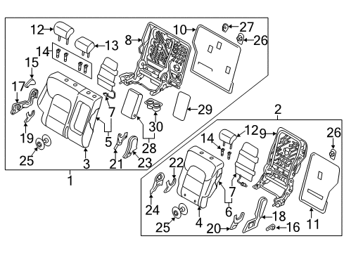 2021 Hyundai Tucson Heated Seats Heater-Front Seat Back Diagram for 88390-D3005