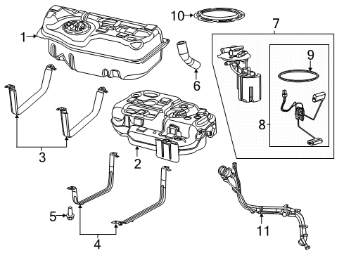 2018 Chrysler Pacifica Fuel System Components Strap-Fuel Tank Diagram for 68229309AA