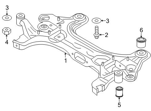 2009 Chevrolet Aveo5 Suspension Mounting - Front Suspension Crossmember Front Bushing Diagram for 96535069