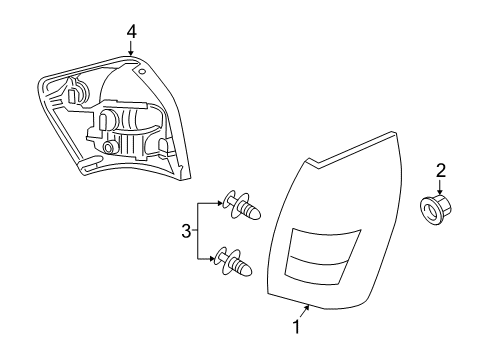 2008 Dodge Magnum Tail Lamps Lamp-Tail Stop Turn Diagram for 4805967AH