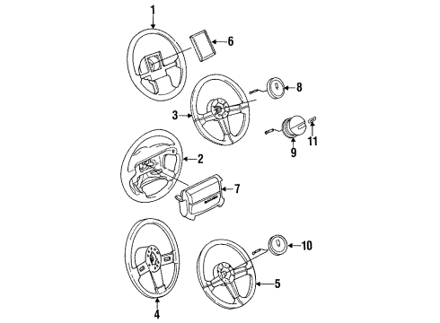 1986 Chevrolet Camaro Steering Column, Steering Wheel Switch, Steering Column Direct Signal Diagram for 1997048