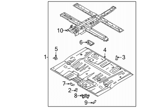 2022 Kia Carnival Floor Panel Assembly-Floor, Ctr Diagram for 65100R0200