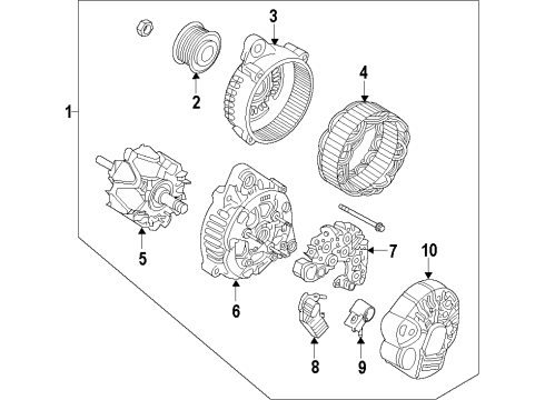 2009 Kia Optima Alternator Pulley-Generator Diagram for 3732125201