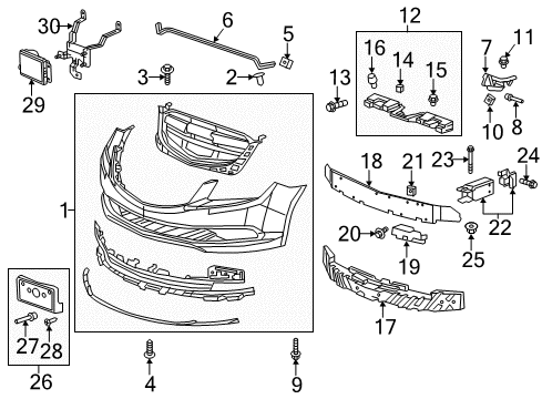 2016 Buick LaCrosse Lane Departure Warning Object Sensor Diagram for 42450157