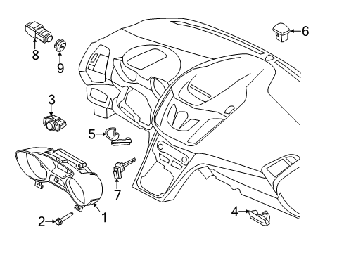 2014 Ford Escape Automatic Temperature Controls Humidity Sensor Cap Diagram for 3M5Z-19C734-D