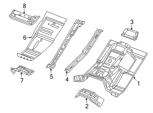 2018 Jeep Wrangler Floor Rail-Front Floor Pan Diagram for 68312250AA