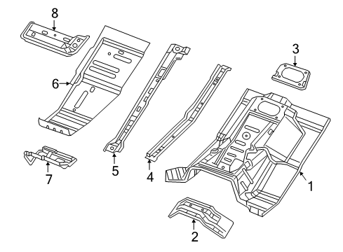 2018 Jeep Wrangler Floor CROSMEMBE-Front Seat Retention Diagram for 68298316AB