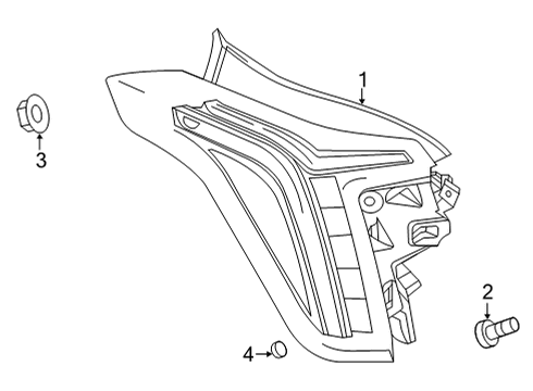 2020 Cadillac CT5 Tail Lamps Tail Lamp Diagram for 84895435