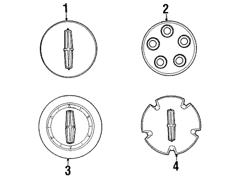 1998 Lincoln Continental Wheel Covers & Trim Wheel Cap Diagram for F8OZ-1130-BA