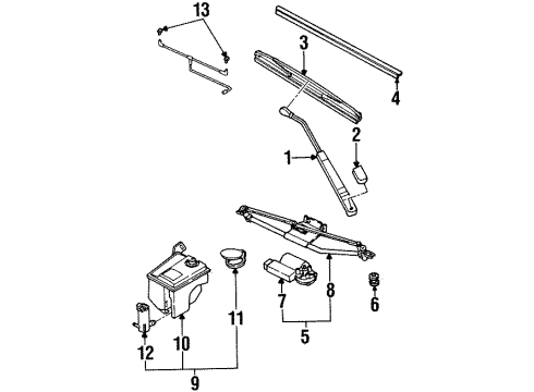 1997 Saturn SL Rear Wipers Container Asm, Windshield Washer Solvent(W/Pump) Diagram for 21038410