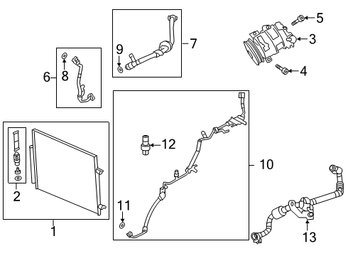 2018 Alfa Romeo Giulia A/C Condenser, Compressor & Lines Seal-A/C Line Diagram for 6106272AA