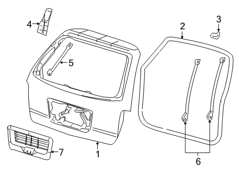 2004 Mercury Monterey Gate & Hardware Weatherstrip Diagram for 3F2Z-17404A06-BA